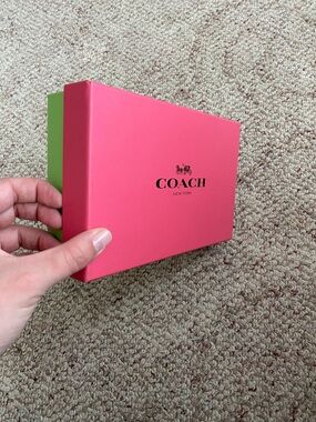 Coach Hot Pink Box with Lime Green Interior
